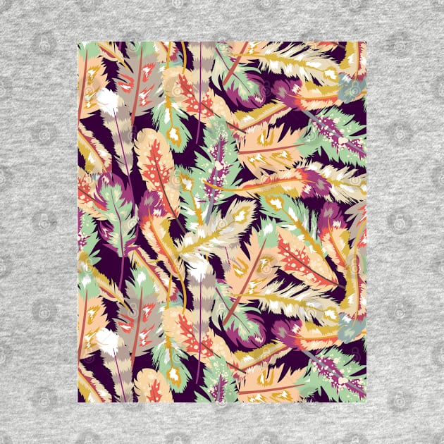 Boho feathers pattern by KINKDesign